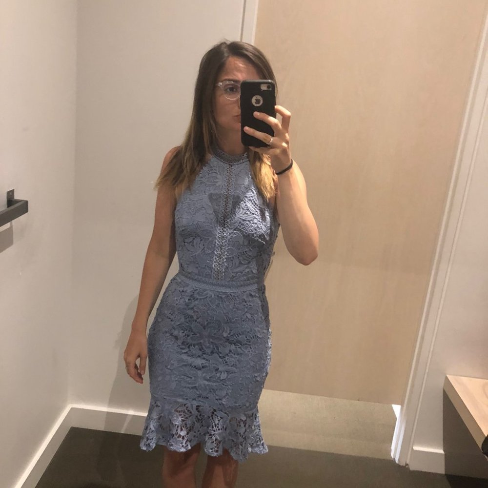 Lipsy London blue lace dress